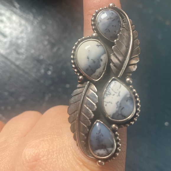 Aesthetic Arrest Dendritic Agate 4 stone ring Artisan Handmade - Picture 1 of 6